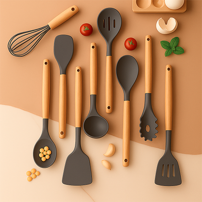 Pazteel CookEase™ – Set d’ustensiles pastel 12 pièces