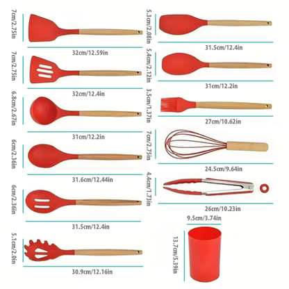 Pazteel CookEase™ – Set d’ustensiles pastel 12 pièces