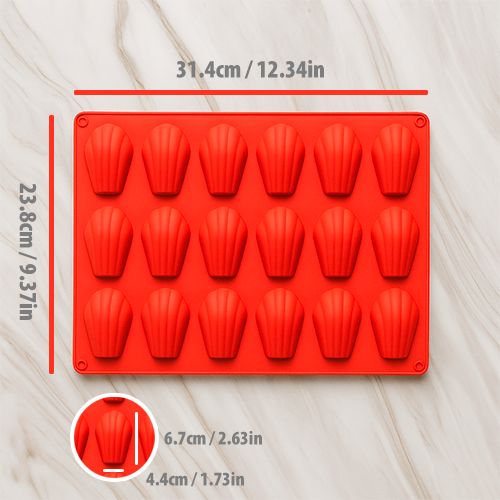 Pazteel MadeleinePro™ – Moule silicone 18 cavités