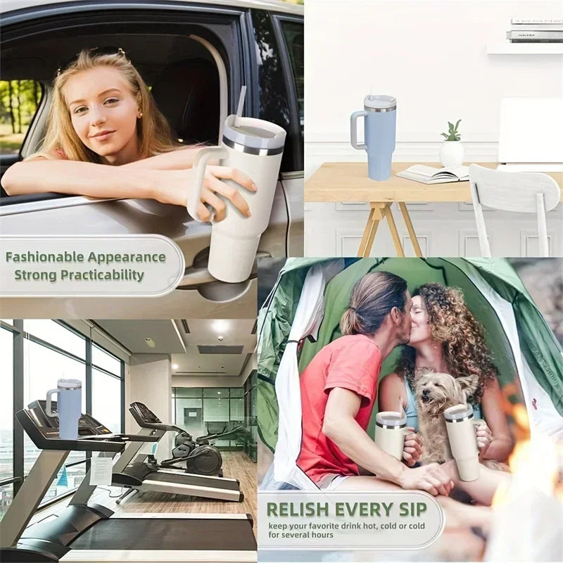 Pazteel Flow40™ – Mug isotherme (anse & paille)